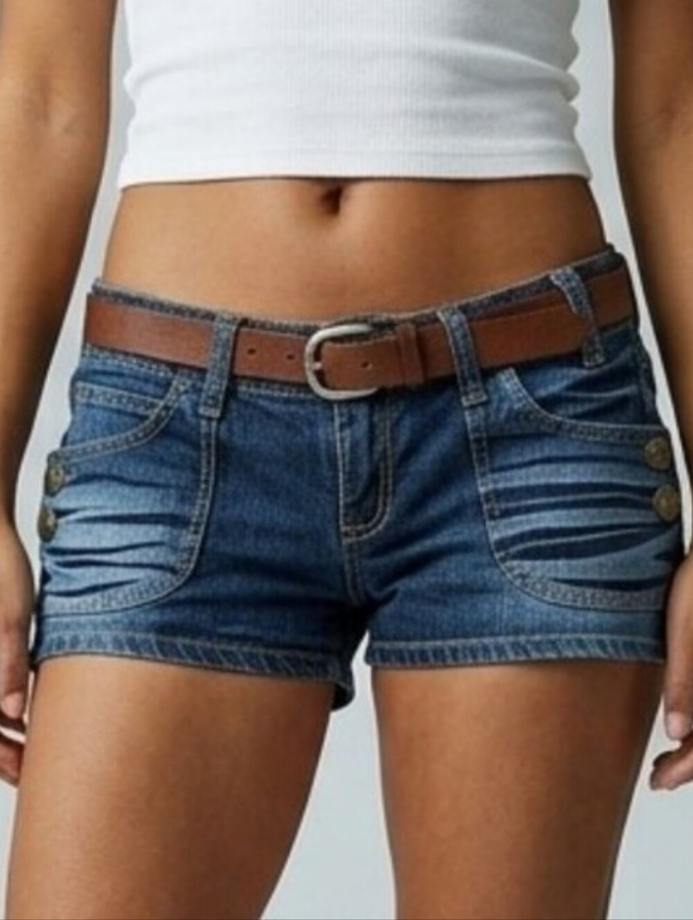 Y2K Shorts BONGO Size 11 Junior Shortie Blue Vintage Pork Chop Pockets